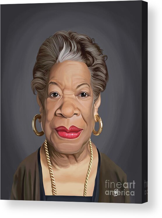 Illustration Acrylic Print featuring the digital art Celebrity Sunday - Maya Angelou by Rob Snow