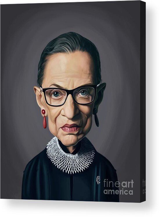 Illustration Acrylic Print featuring the digital art Celebrity Sunday - Ruth Bader Ginsburg by Rob Snow