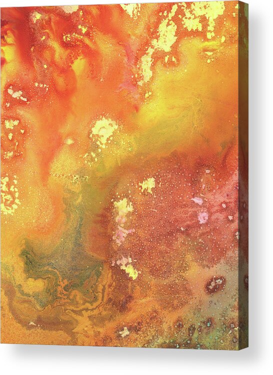 Abstract Acrylic Print featuring the painting Celestial Breeze Synergy Of Crystal And Abstract Watercolor Decor I by Irina Sztukowski