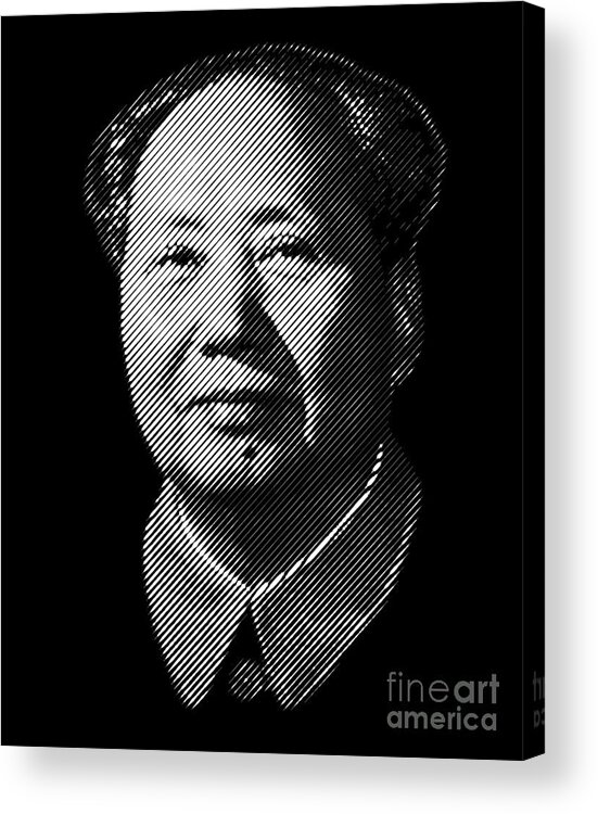 Mao Acrylic Print featuring the digital art Chairman Mao Zedong, portrait by Cu Biz
