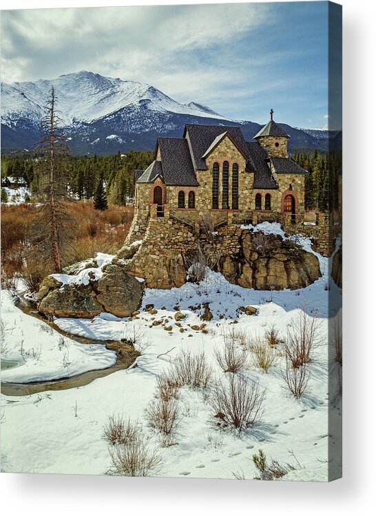 Allenspark Acrylic Print featuring the photograph Chapel On The Rock by Mike Schaffner