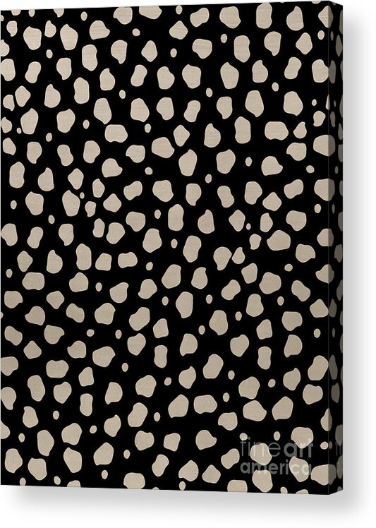 Tan Acrylic Print featuring the digital art Cheetah Animal Tan Black Print Glam #1 #pattern #decor #art by Anitas and Bellas Art