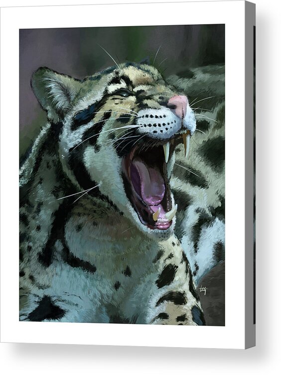 Cheetah Acrylic Print featuring the digital art Cheetah by Tom Gehrke