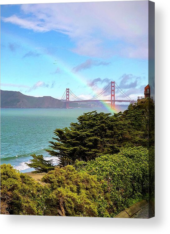  Acrylic Print featuring the photograph China Beach Rainbow by Louis Raphael