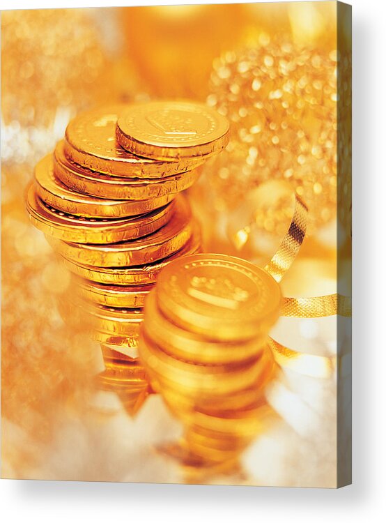 Coin Acrylic Print featuring the photograph Chocolate Coins by Digital Vision.