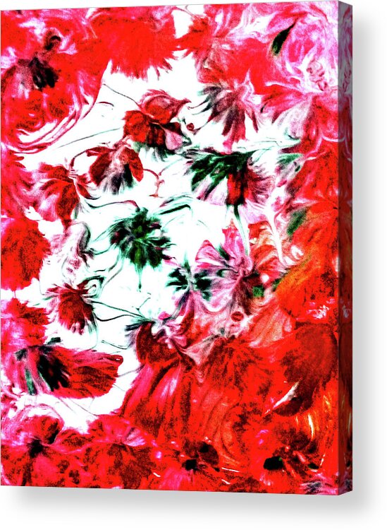 Christmas Acrylic Print featuring the painting Christmas Floral by Anna Adams