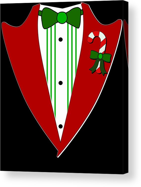 Christmas 2023 Acrylic Print featuring the digital art Christmas Party Tuxedo by Flippin Sweet Gear