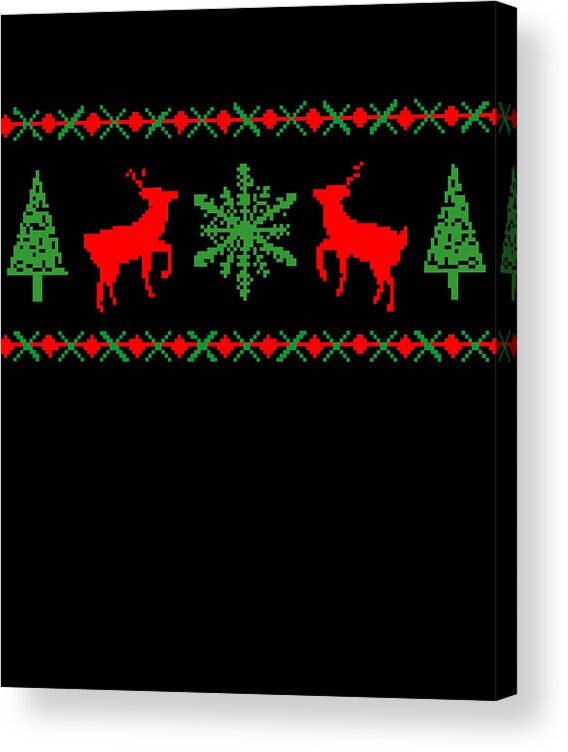 Christmas 2023 Acrylic Print featuring the digital art Classic Ugly Christmas Sweater by Flippin Sweet Gear