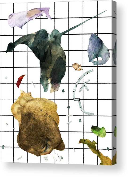 Cut Outs Acrylic Print featuring the mixed media Colibri by Hans Egil Saele