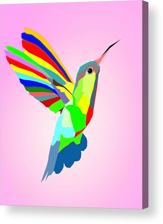 Colorful Hummingbird Design Acrylic Print featuring the digital art Colorful Hummingbird Design by Dan Sproul