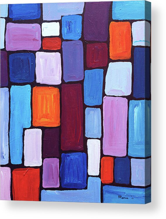 Abstract Acrylic Print featuring the painting Composition by Maria Meester