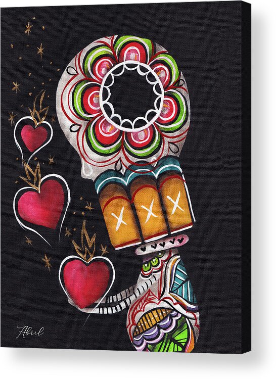 Day Of The Dead Acrylic Print featuring the painting Consecrated by Abril Andrade
