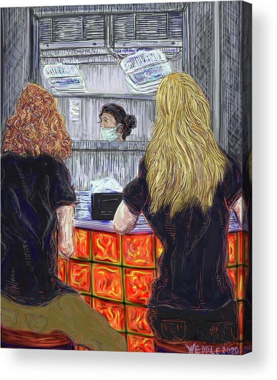 Restaurant Acrylic Print featuring the digital art Counter Service by Angela Weddle