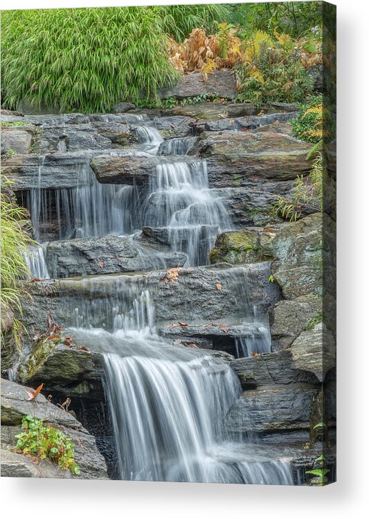 Bronx Botanical Gardens Acrylic Print featuring the photograph Creamy Water Fall by Cate Franklyn