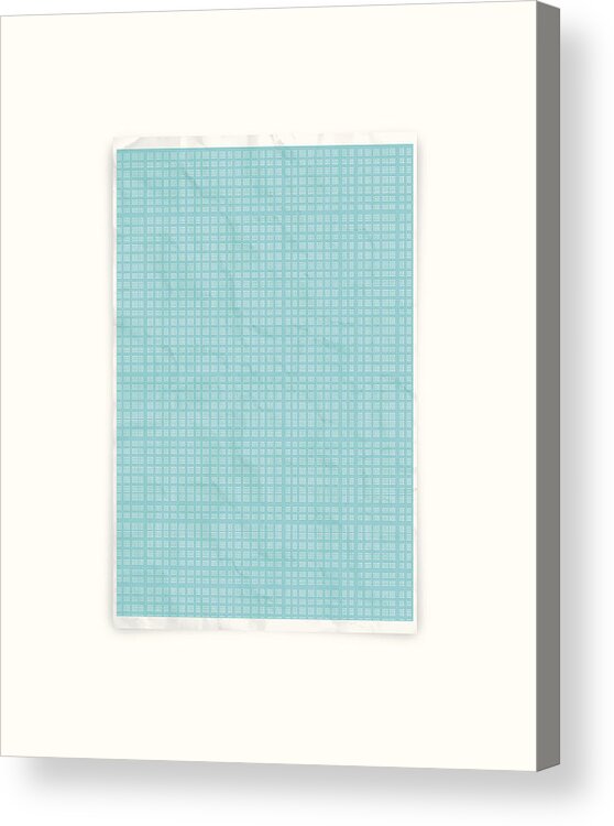 White Background Acrylic Print featuring the drawing Crumpled graph paper by Bgblue