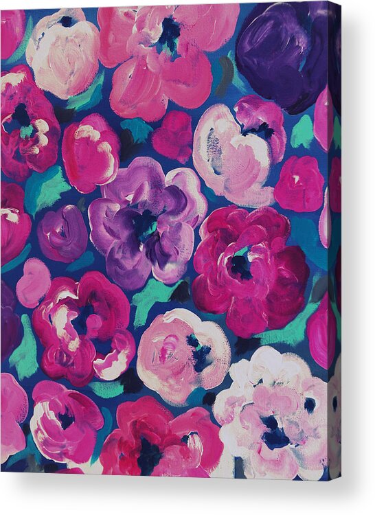 Floral Art Acrylic Print featuring the painting Crush by Beth Ann Scott