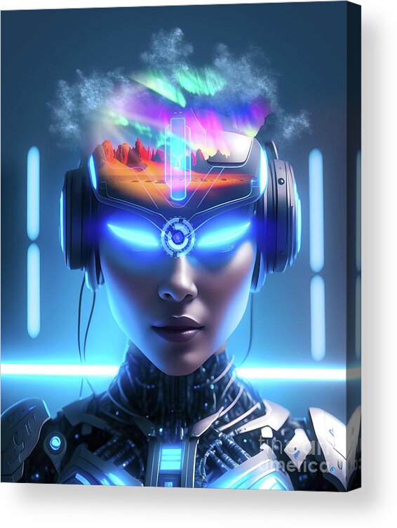 Cyborg Acrylic Print featuring the digital art Cyborg 2 by Philip Preston