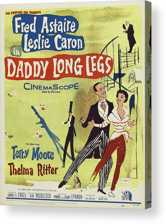 Fred Astaire Acrylic Print featuring the mixed media ''Daddy Long Legs'' - 1955 #1 by Movie World Posters