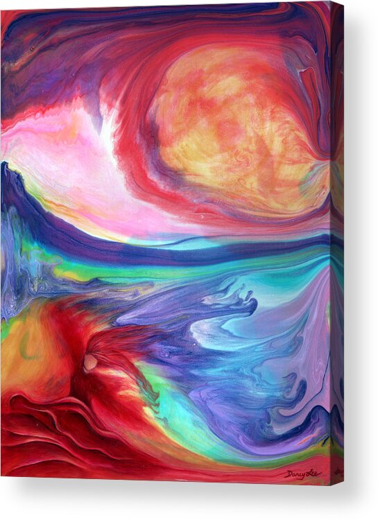 Feminine Art Acrylic Print featuring the painting Dance of the Tides by Darcy Lee Saxton