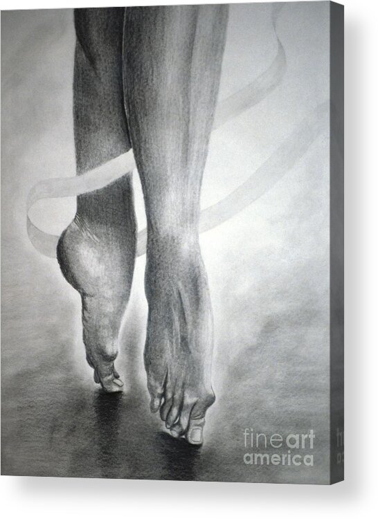 Dancer Acrylic Print featuring the drawing Dancer's Feet by Pamela Henry