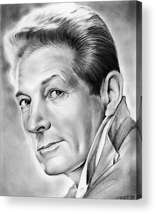 Danny Kaye Acrylic Print featuring the drawing Danny Kaye - Pencil by Greg Joens
