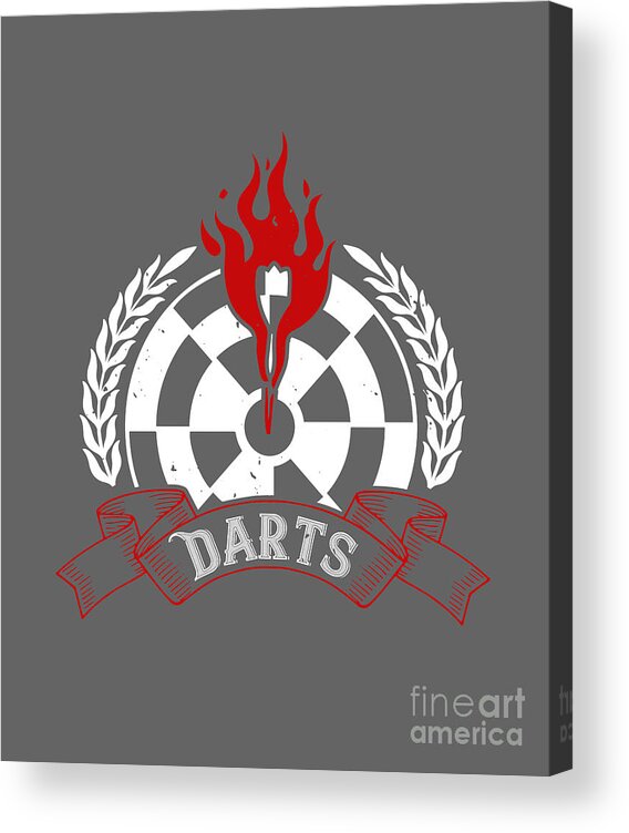 Darts Acrylic Print featuring the digital art Darts Lover Gift Darts Fanatic by Jeff Creation