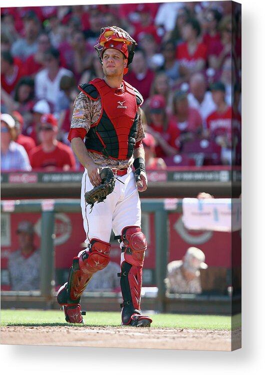 Great American Ball Park Acrylic Print featuring the photograph Devin Mesoraco by Andy Lyons