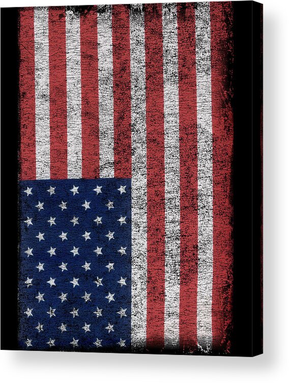 Funny Acrylic Print featuring the digital art Distressed Us Flag by Flippin Sweet Gear
