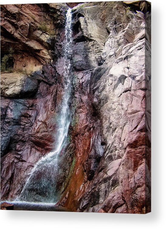 Waterfall Acrylic Print featuring the photograph Dorothy Falls Main waterfall by Flees Photos