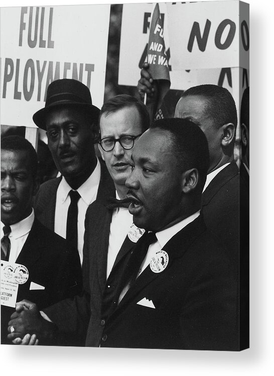 Dr Martin Luther King Jr Acrylic Print featuring the photograph Dr Martin Luther King Jr at a civil rights march on Washington DC by US Archives