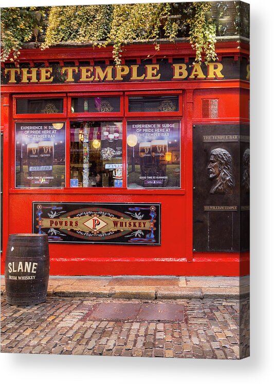 Temple Bar Acrylic Print featuring the photograph Dublin Temple Bar - Vertical by Georgia Clare