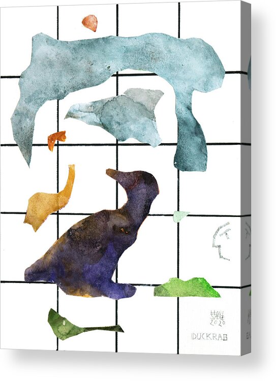 Cut Outs Acrylic Print featuring the mixed media Duckrab by Hans Egil Saele
