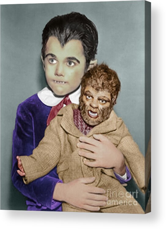 Eddie Munster Acrylic Print featuring the photograph Eddie Munster and his werewolf by Franchi Torres