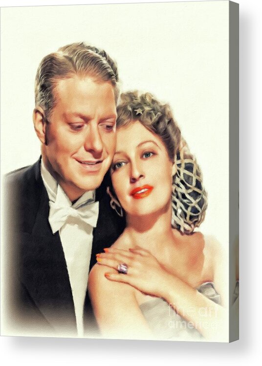 Eddy Acrylic Print featuring the painting Eddy Nelson and Jeanette MacDonald, Movie Legends by Esoterica Art Agency