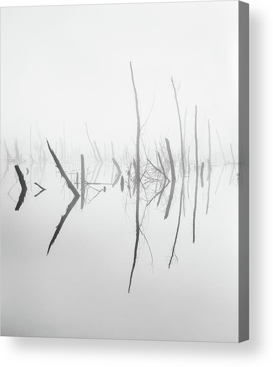 Abstract Acrylic Print featuring the photograph Eerily Calm In Black And White by Jordan Hill