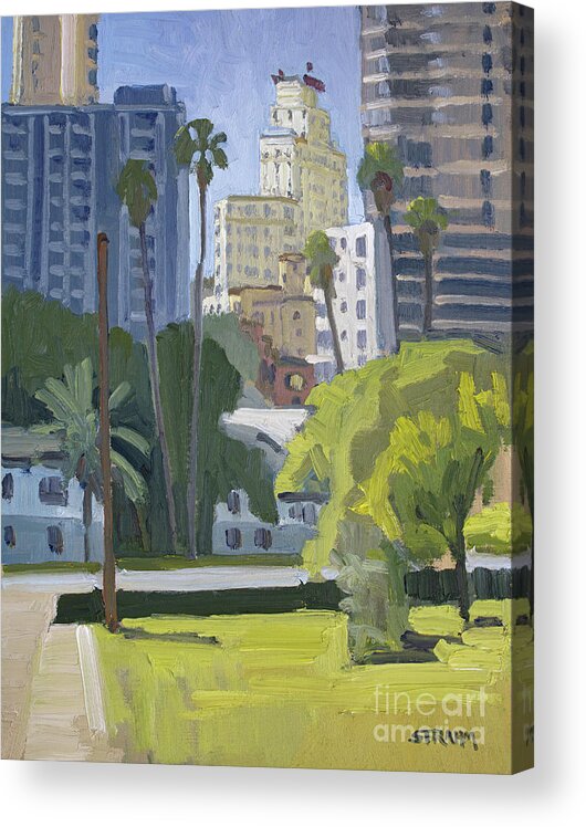El Cortez Acrylic Print featuring the painting El Cortez Building - Downtown San Diego, California by Paul Strahm