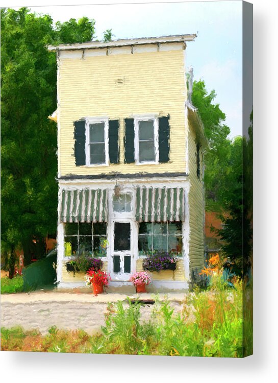 Elkhart Lake Acrylic Print featuring the digital art Elkhart Lake Visitor's Center by Stacey Carlson