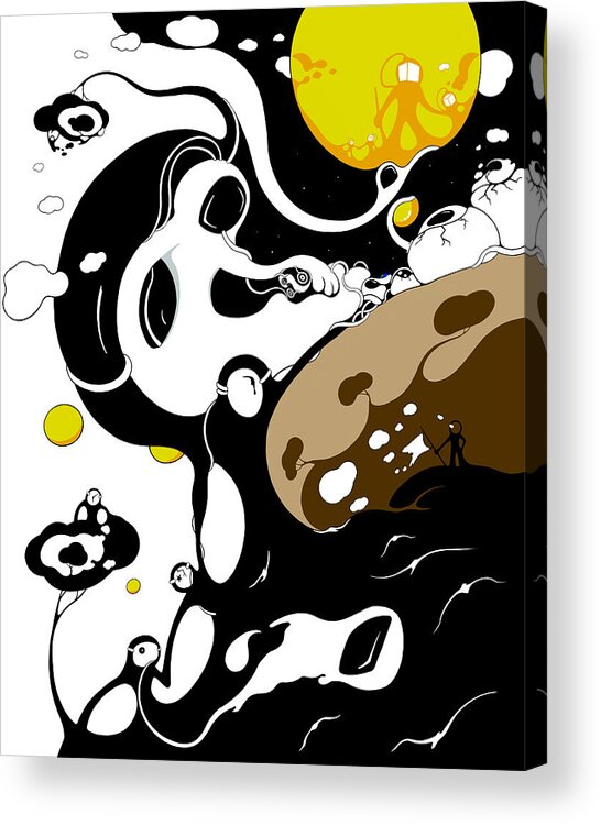 Space Acrylic Print featuring the digital art Escaping Annihilation by Craig Tilley
