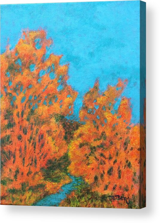 Autumn Acrylic Print featuring the painting Etobicoke Creek #2 by Milly Tseng
