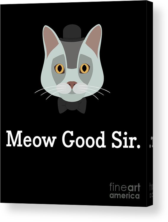 Fancy Cat Meow Good Sir Acrylic Print by Noirty Designs - Pixels