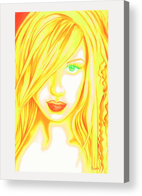Woman Acrylic Print featuring the painting Femme Fatale by Holly Picano