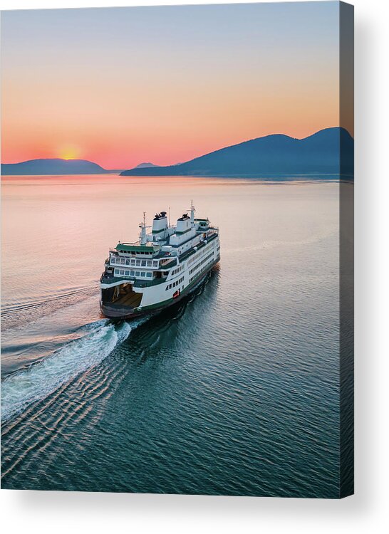 Sunset Acrylic Print featuring the photograph Ferry Sunset by Michael Rauwolf