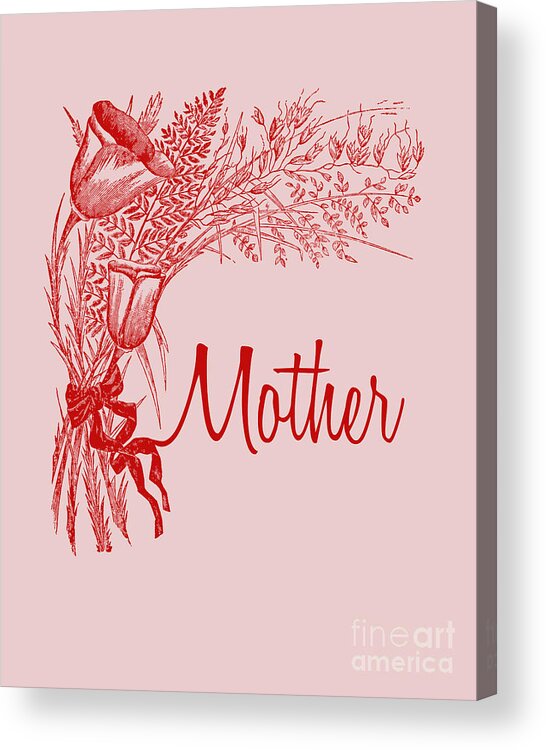 Flowers Acrylic Print featuring the mixed media Field Flowers for Mother's Day by Madame Memento