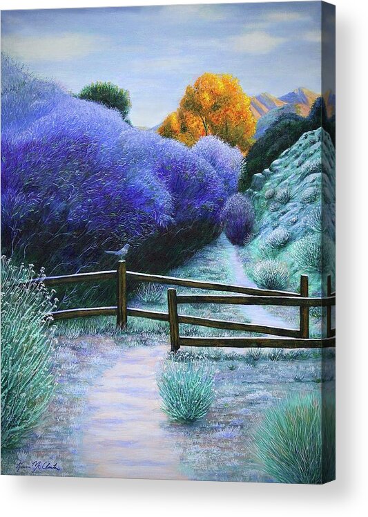 Kim Mcclinton Acrylic Print featuring the painting First Frost on the Mesquite Trail by Kim McClinton
