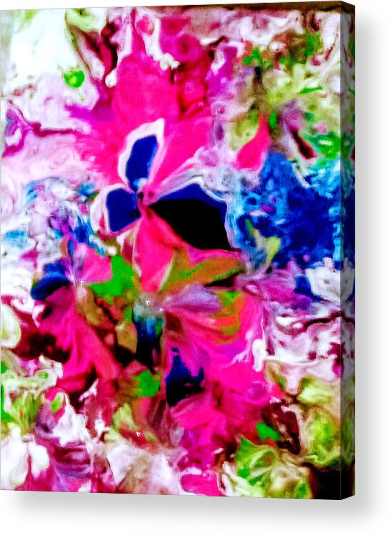 Flowers Acrylic Print featuring the painting Flowers In The Breeze by Anna Adams