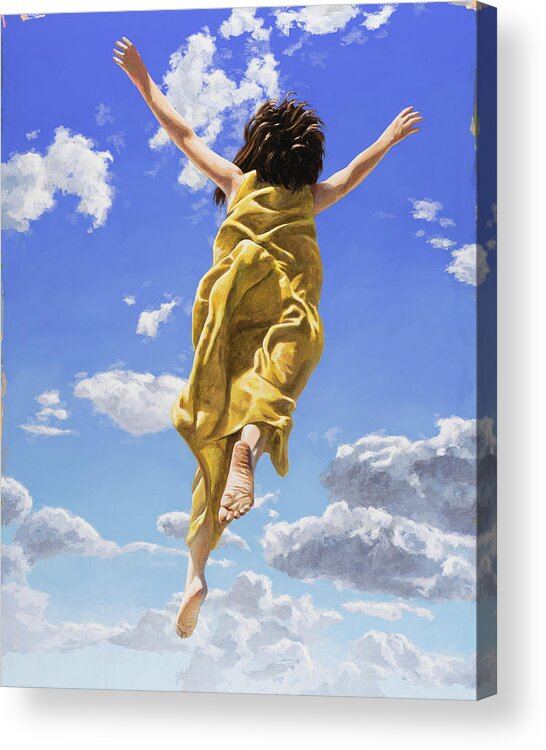 Flying Dream Acrylic Print featuring the painting Flying Dream #2 by David Palmer