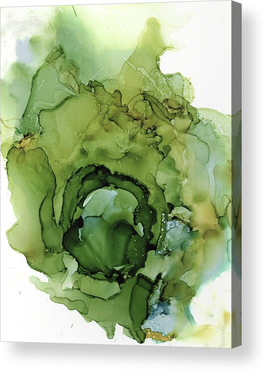 Alcohol Ink Acrylic Print featuring the painting Fragile by Christy Sawyer