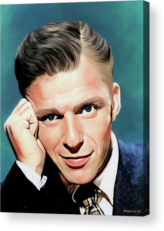 Frank Sinatra Acrylic Print featuring the digital art Frank Sinatra illustration by Movie World Posters