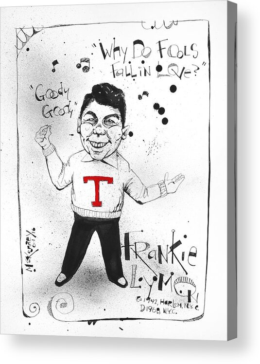  Acrylic Print featuring the drawing Frankie Lymon by Phil Mckenney