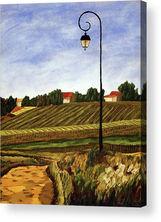 Wine Acrylic Print featuring the digital art French Countryside by Ken Taylor